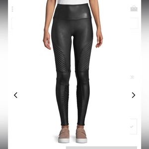 Spanx Faux Leather Moto Leggings Size XL